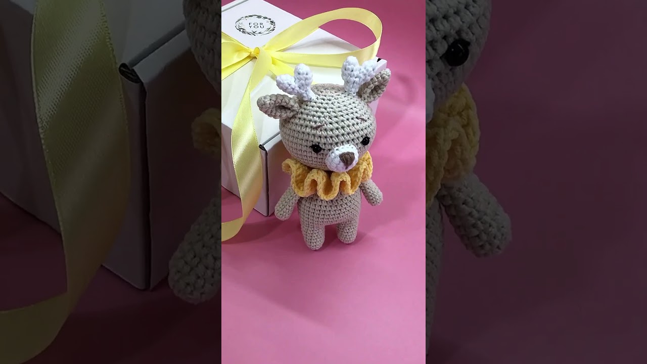 Вязаный олень крючком. Игрушка для малыша #вязание #длямалышей #вязаныеигрушки #вязаниекрючком