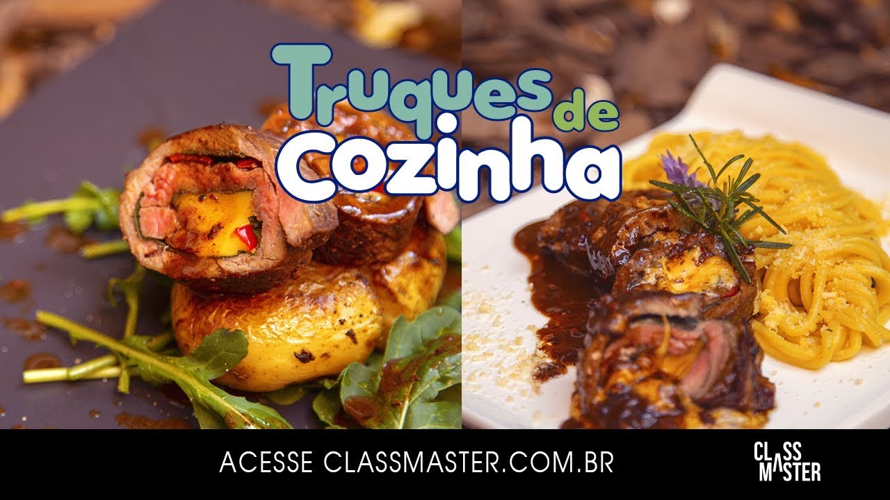 Carne recheada com sálvia e queijos e a melhor batata do mundo