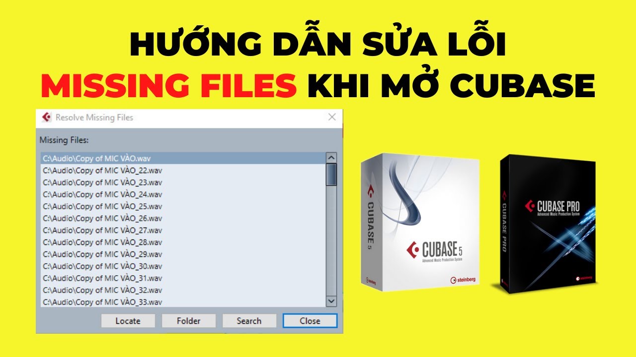 HƯỚNG DẪN SỬA LỖI MISSING FILES KHI MỞ PHẦN MỀM CUBASE (Remove Missing Files Cubase)