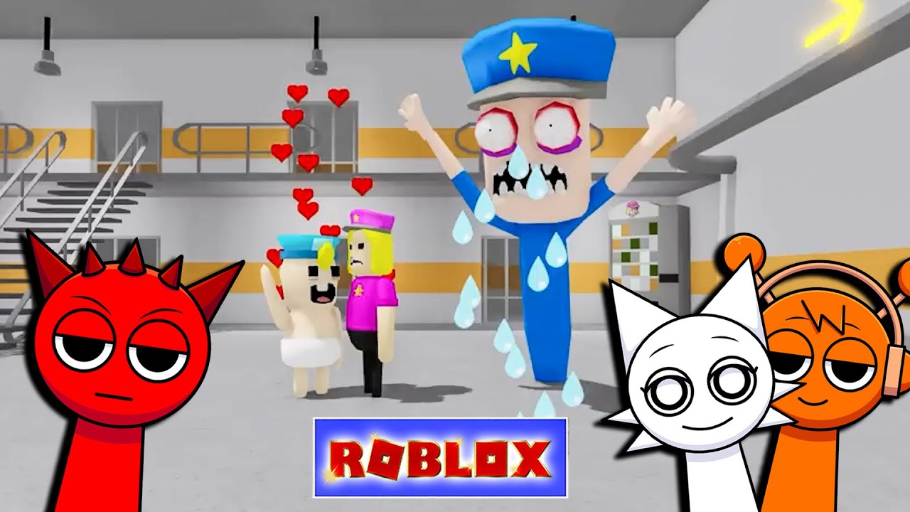 RADDY SPRUNKI vs LOVE STORY - POLICE BABY 💗 POLICE GIRL #roblox #obby #sprunki