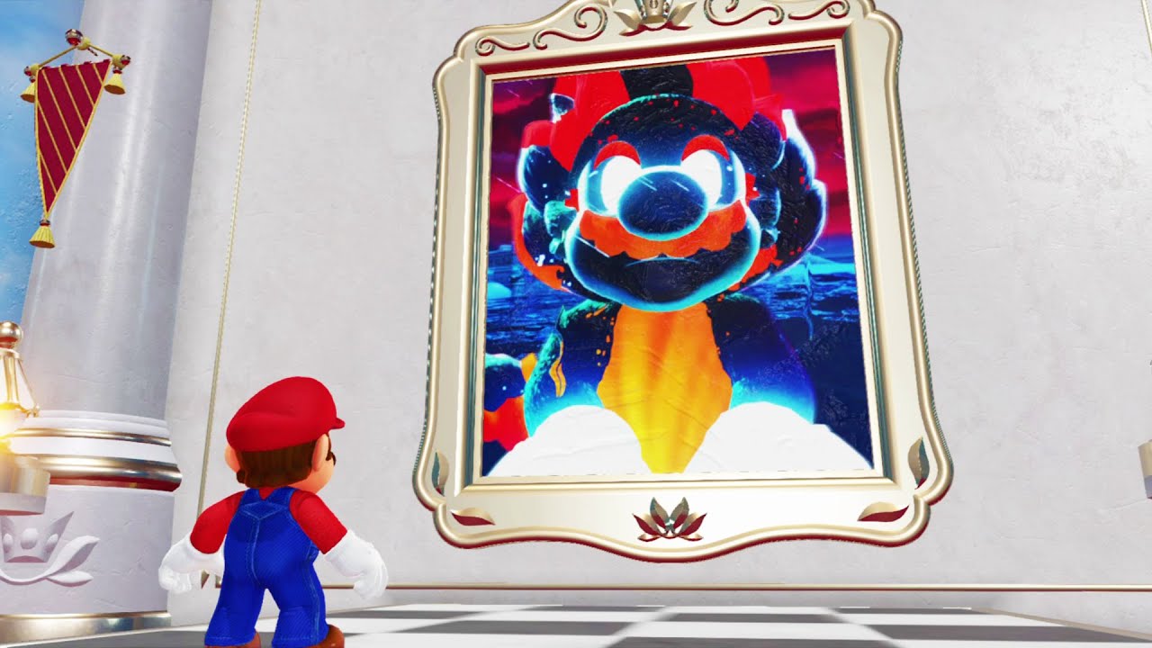 What happens when Mario enters the Fury Mario Painting in Super Mario Odyssey?