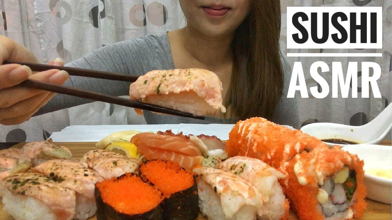 ASMR Sushi | Nigiri Sushi, California Roll, Sashimi | Eating Sounds (No Talking)