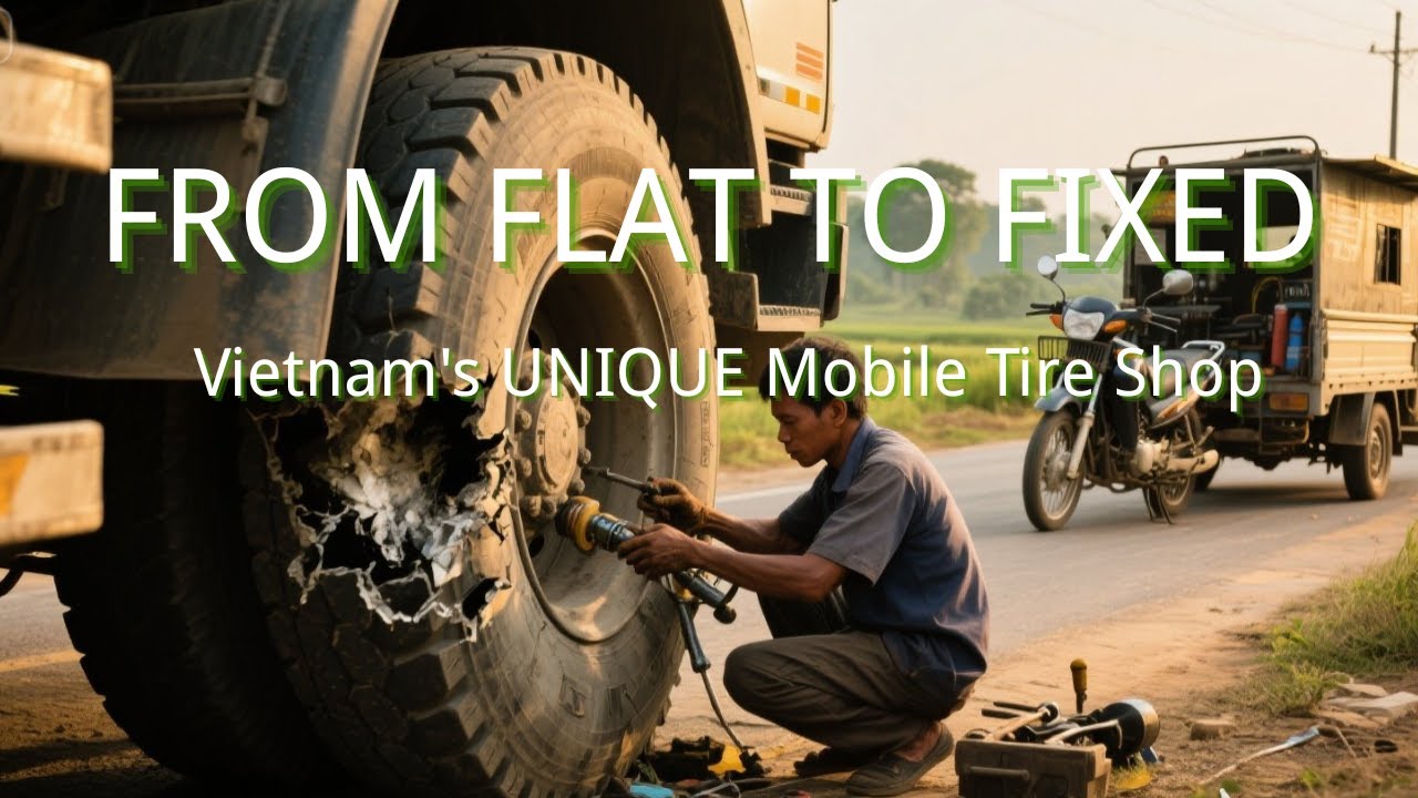 Vietnam Roadside Tire Repair: How They Fix Monster Trucks Here! 🤯🇻🇳