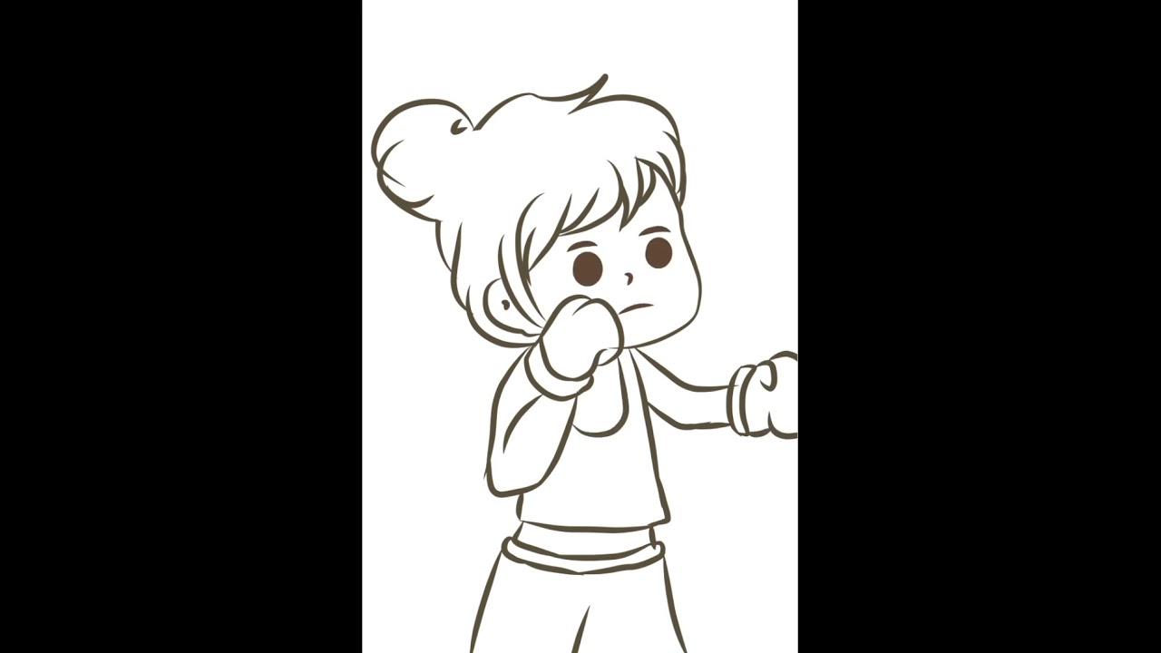 Boxer girl cartoon drawing #shorts #artwork #ibispaintx #illustration