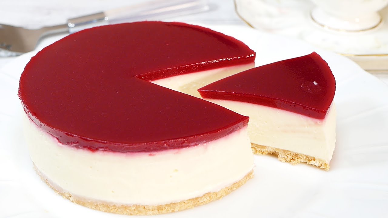 ラズベリーホワイトチョコチーズケーキNo-Bake Raspberry white chocolate cheesecake Recipe #StayHome