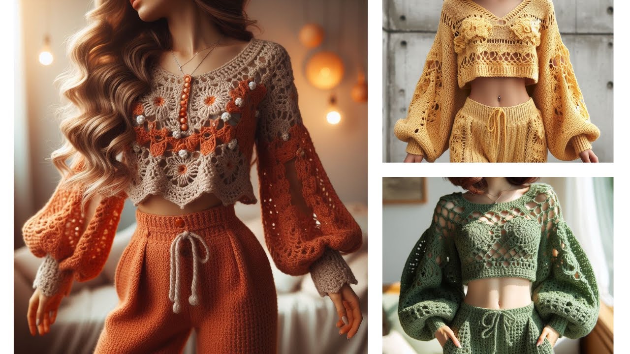 Cute blouses knitted with wool #crochet #knit #blouse