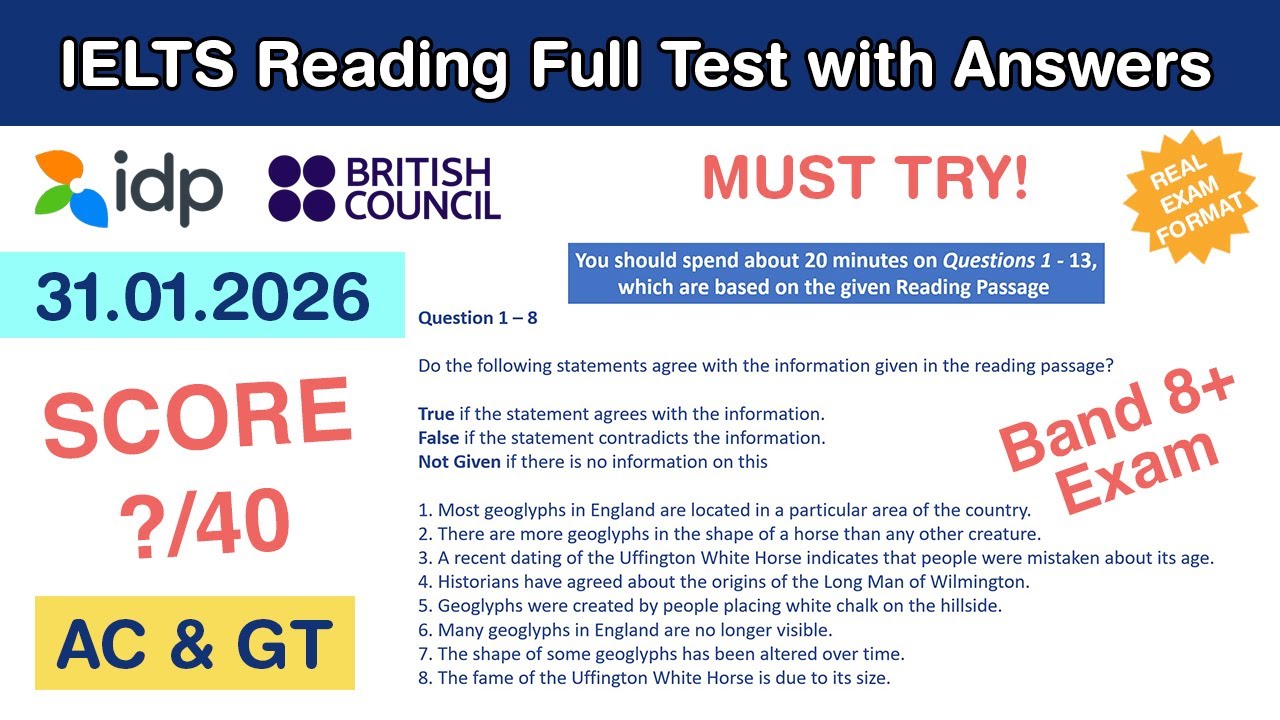 IELTS Reading Practice Test with Answers 31.01.2026 - Test #144
