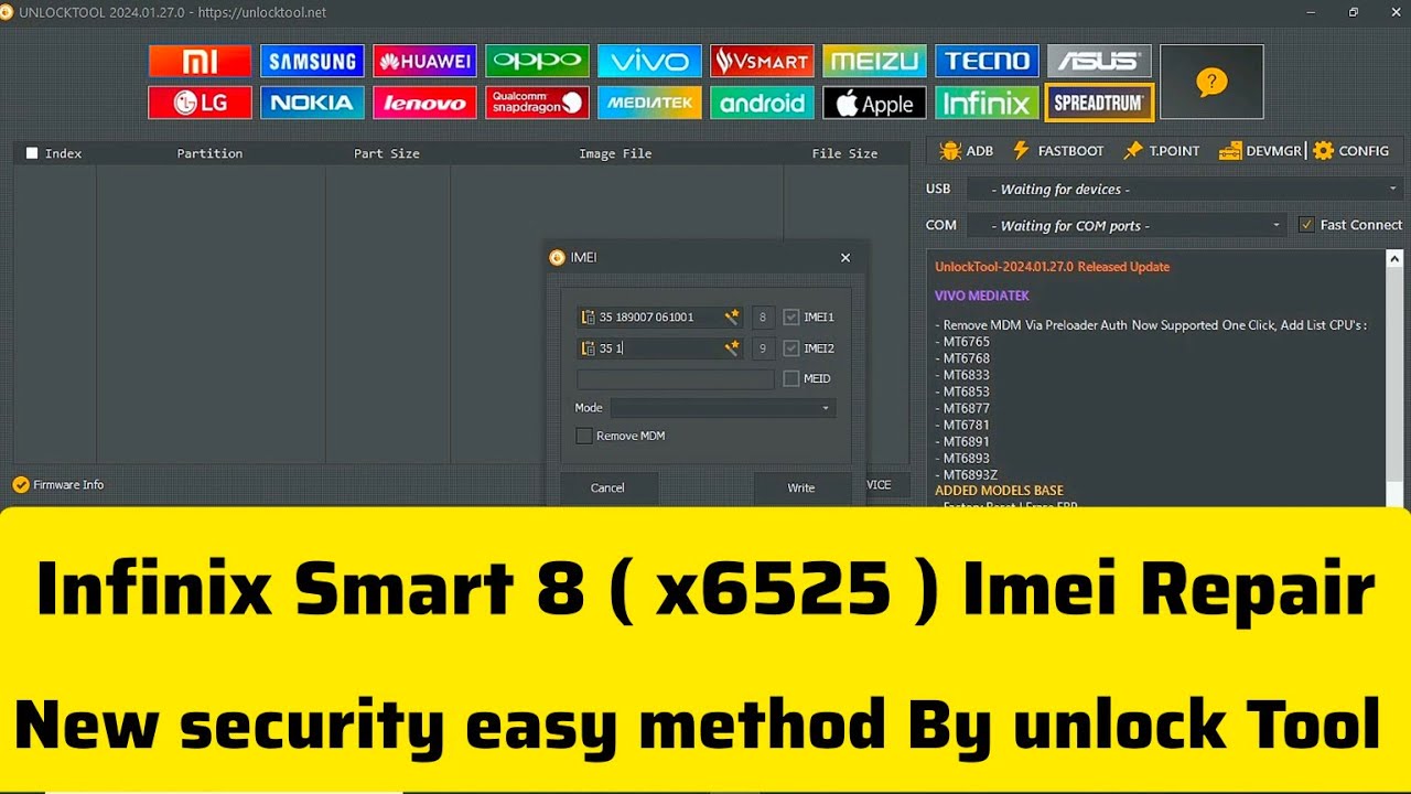 Infinix Smart 8 ( X6525 ) Imei Repair New Security Easy Method by unlock Tool