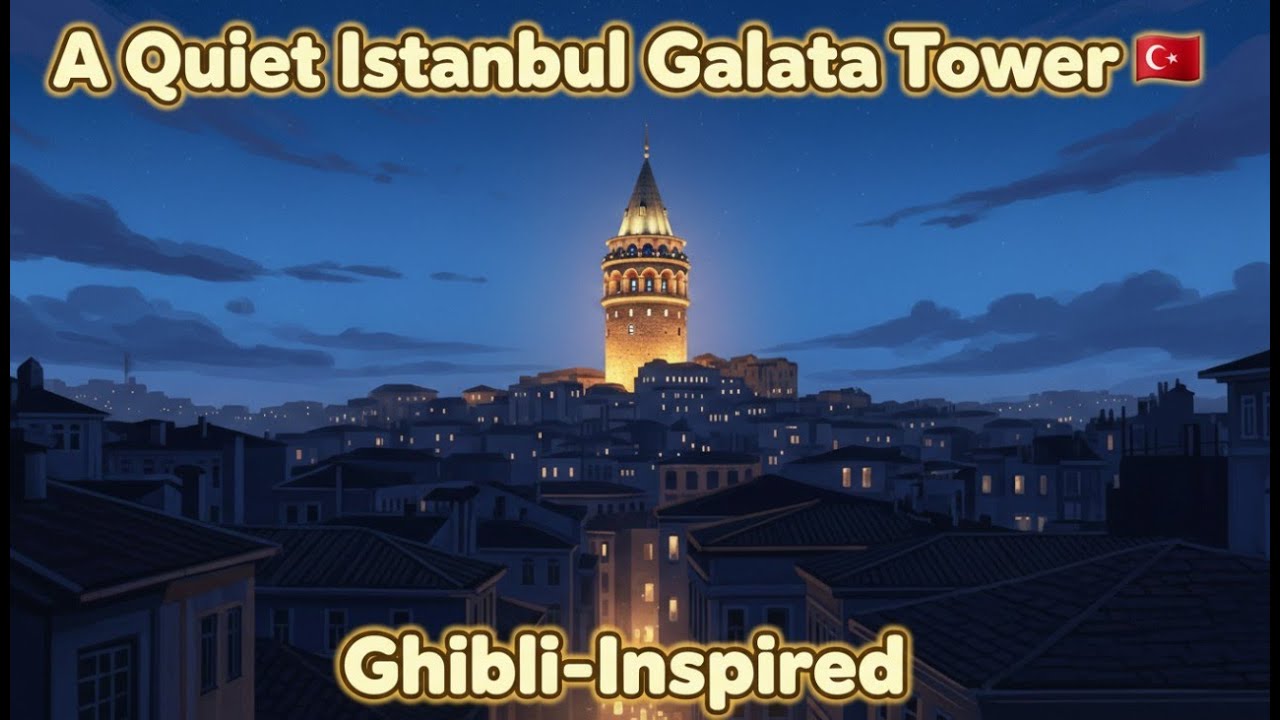 4 Minutes of Pure Peace in Istanbul | Ghibli-Inspired Calm Beneath Galata Tower