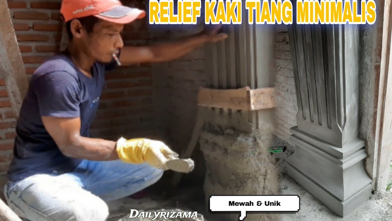 CARA BUAT KAKI TIANG RELIEF MINIMALIS || RELIEF KAKI PILAR KOTAK MEWAH