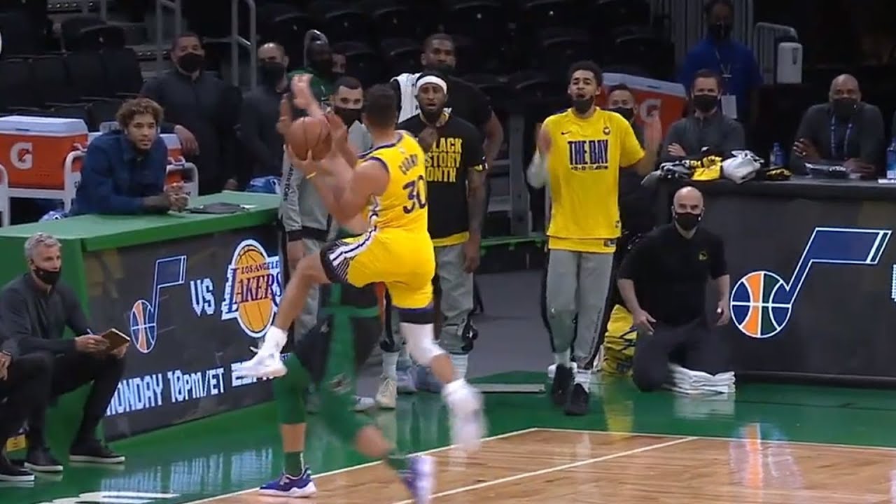 Stephen Curry Hits Crazy LEFT HANDED Circus Shot & Gets The And-1!