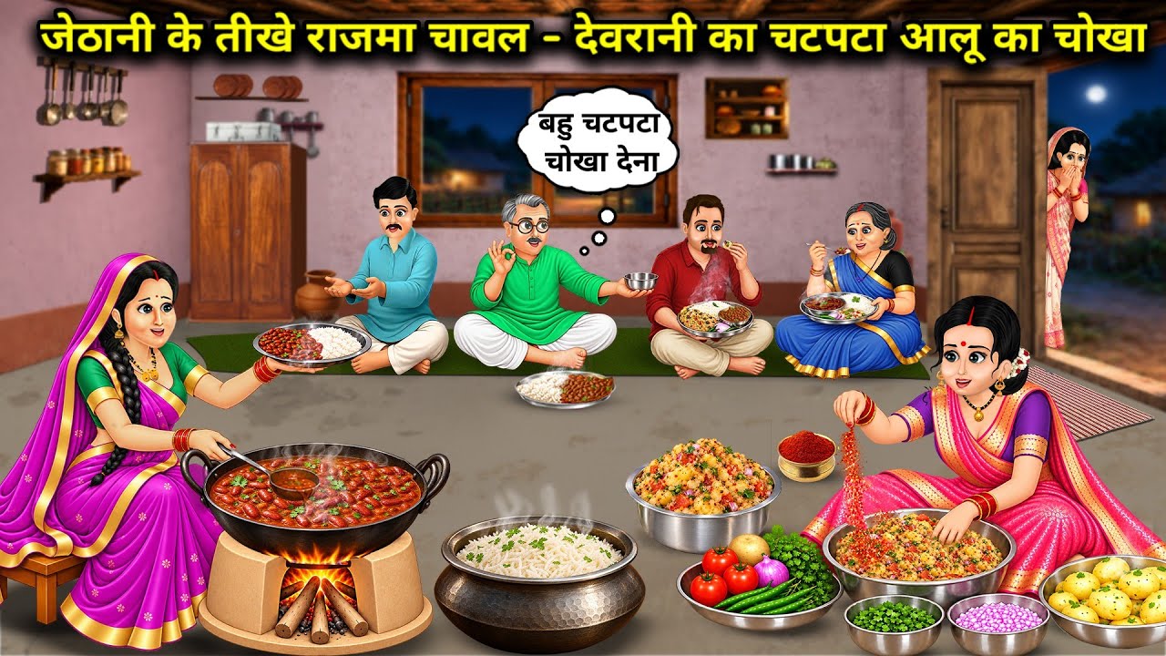 Sister-in-law's Spicy Rajma Rice - Sister-in-law's Tangy Potato Mash || Cartoon Videos || SIL's s...