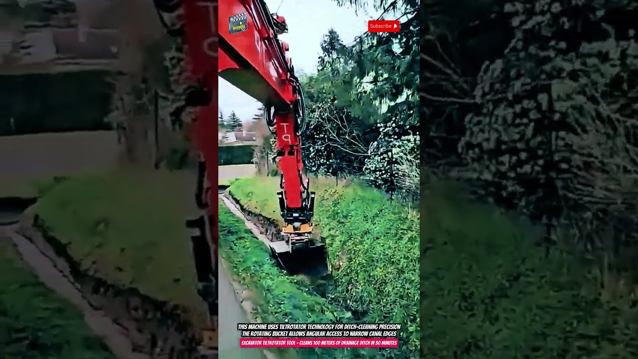 Excavator Tiltrotator Tool &ndash; Cleans 100 Meters of Drainage Ditch in 30 Minutes