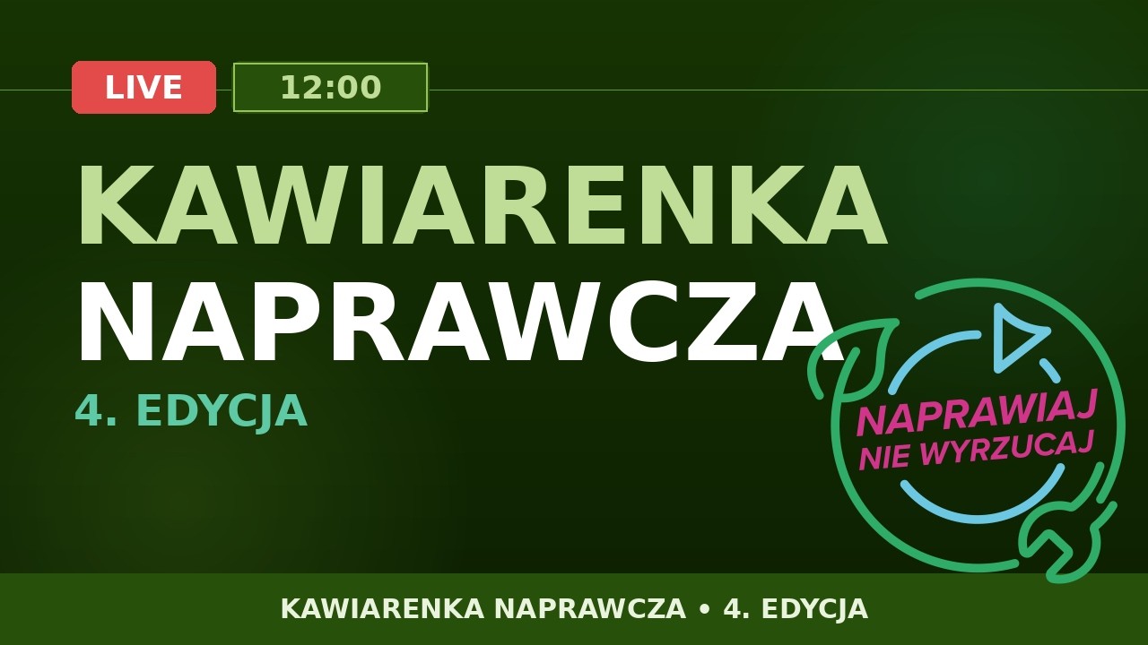 🔴 Live z Kawiarenki Naprawczej w Koszalinie | CH Emka | 🕐 13.00 18.10.2025