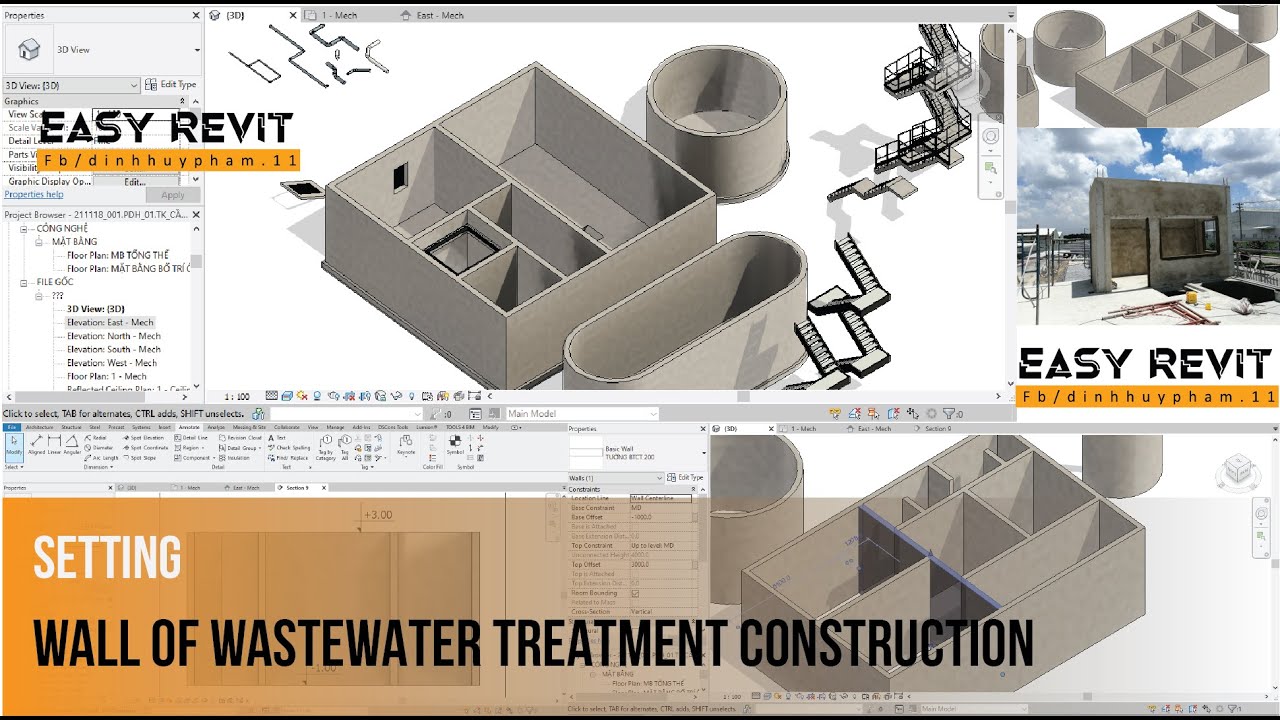 ENVIRONMENT REVIT: SETTING WALL OF WASTEWATER TREATMENT CONSTRUCTION