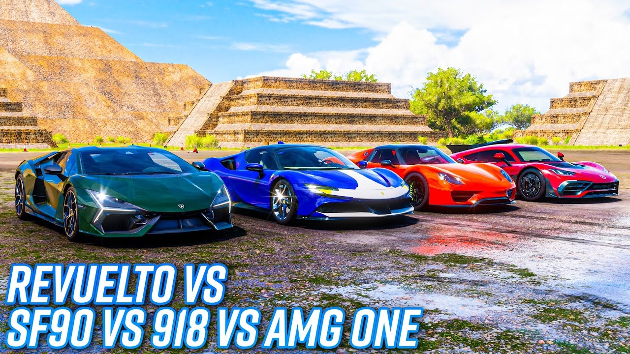 Lamborghini Revuelto vs Ferrari SF90 Stradale vs Porsche 918 vs Mercedes-AMG ONE | Forza Horizon 5