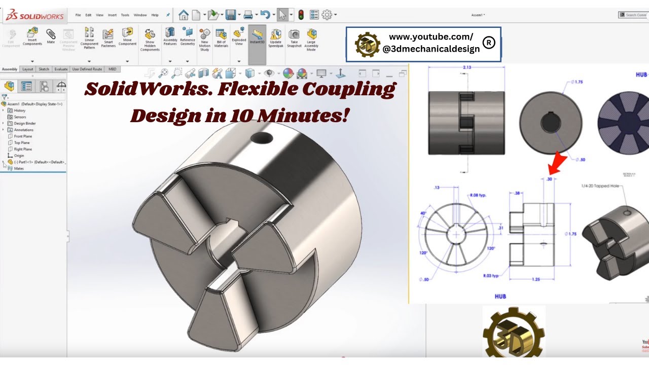Освойте проектирование гибких муфт в SolidWorks за 10 минут!