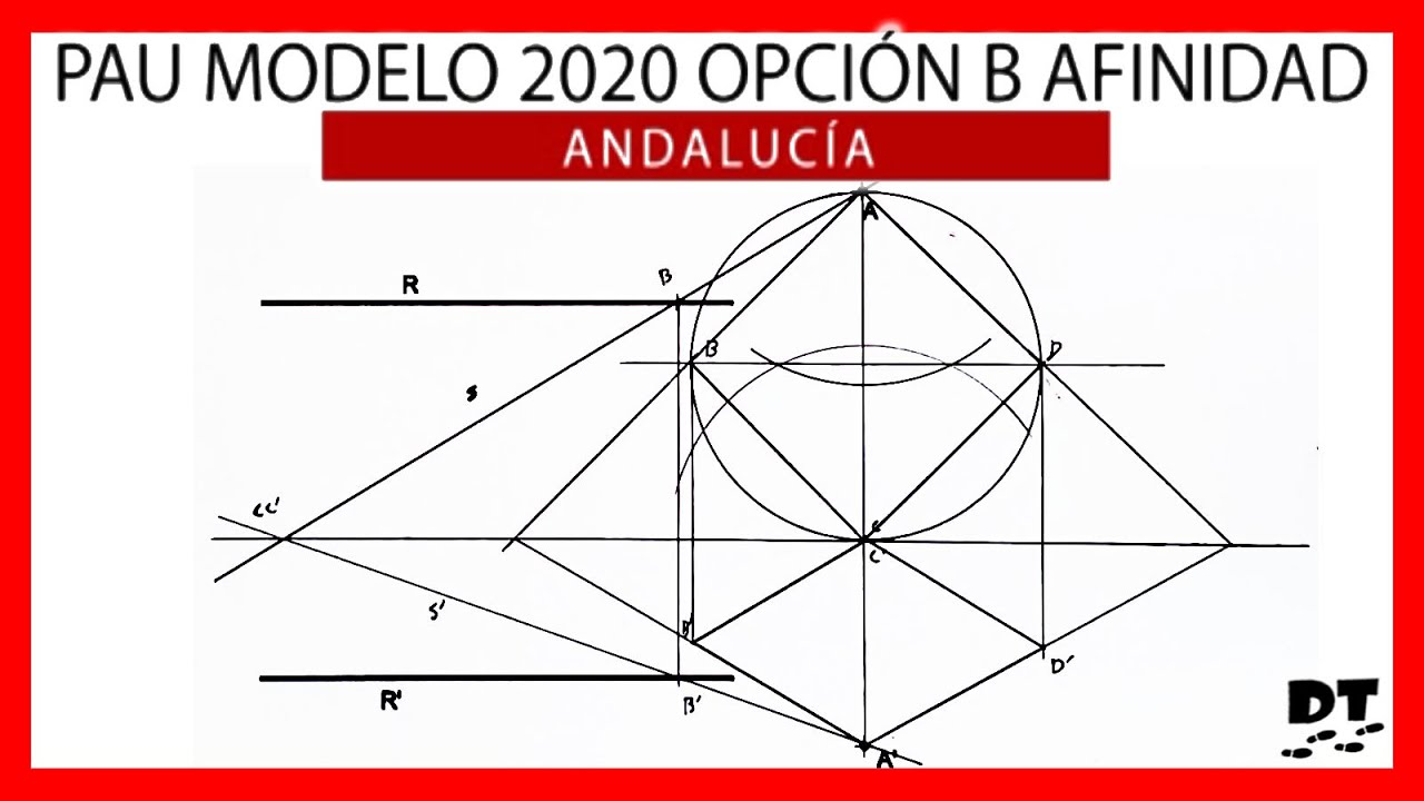 💥 PAU dibujo técnico Andalucía 💥 Examen MODELO 2020 resuelto 💥 AFINIDAD opción B