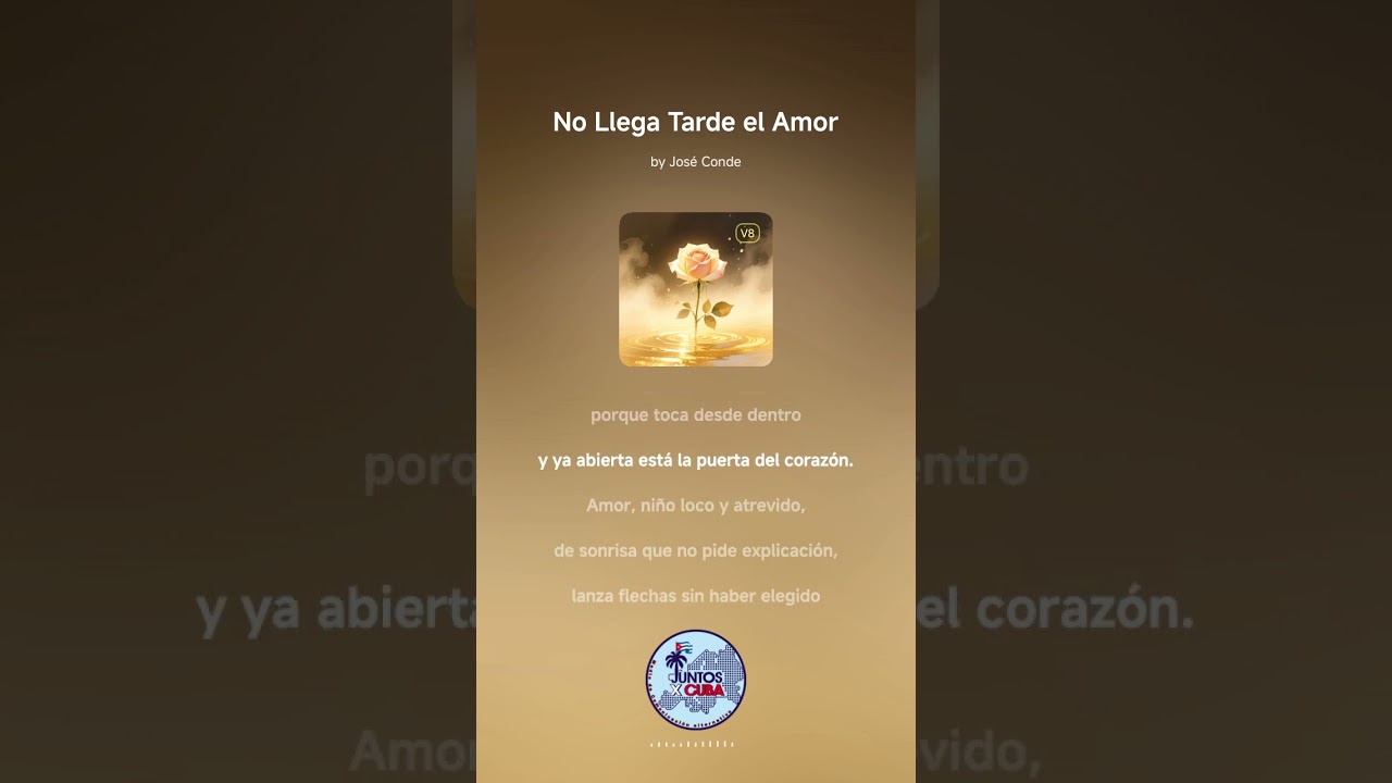 JUNTOS X CUBA: No llega Tarde el Amor (Canción)