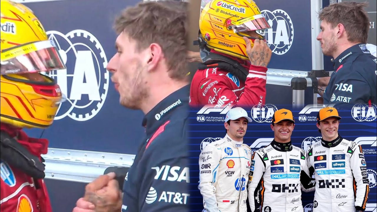 Lewis Hamilton apologising to Max Verstappen after Qualifying | Oscar congratulates Lando after Pole