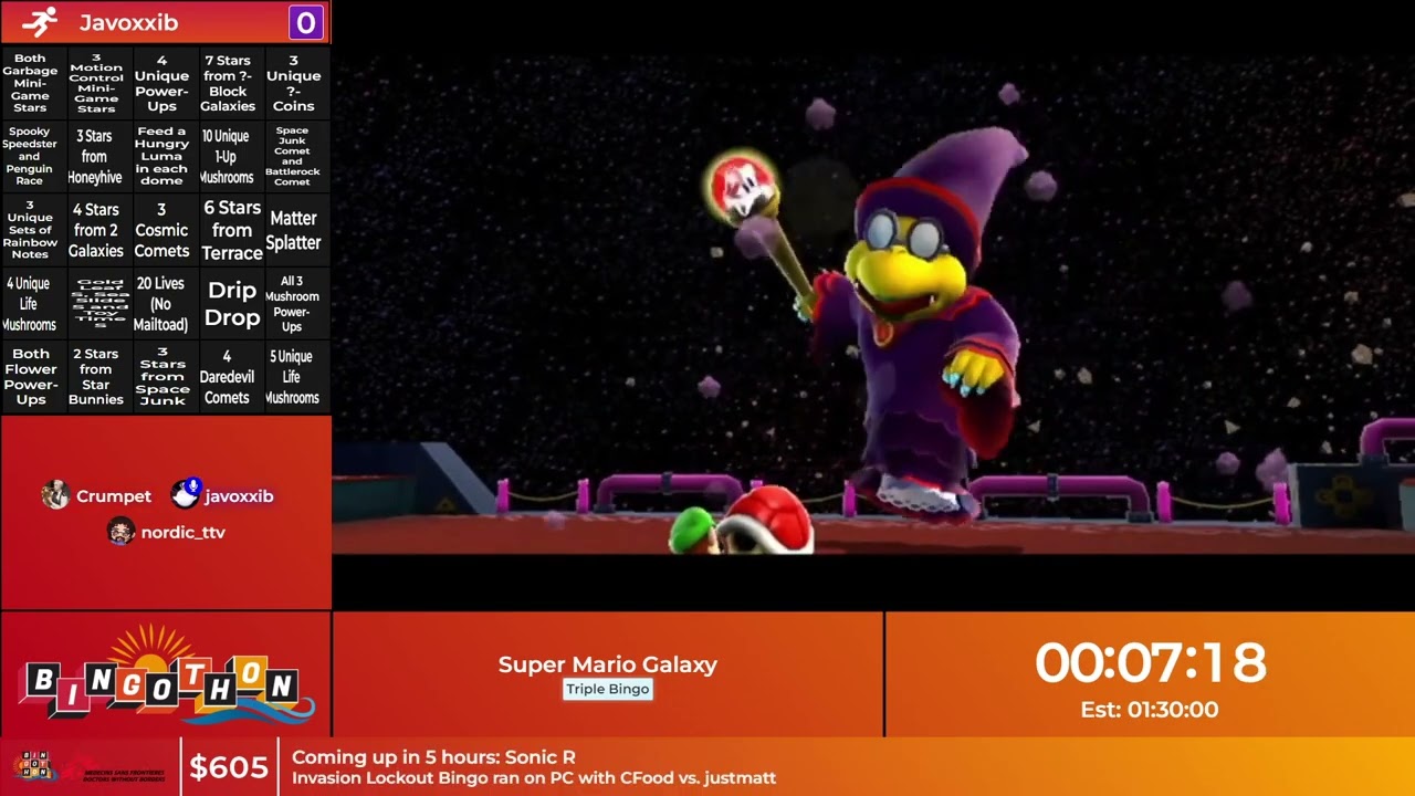 Bingothon Summer 2024: Super Mario Galaxy - Triple Bingo by javoxxib
