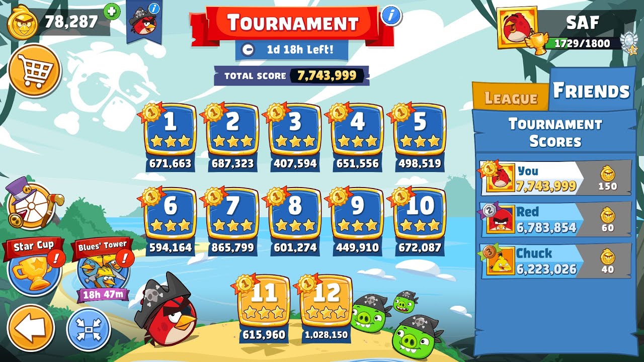 Angry Birds Friends. Tournament (12.07.2025). All levels 3 stars. Passage from Sergey Fetisov