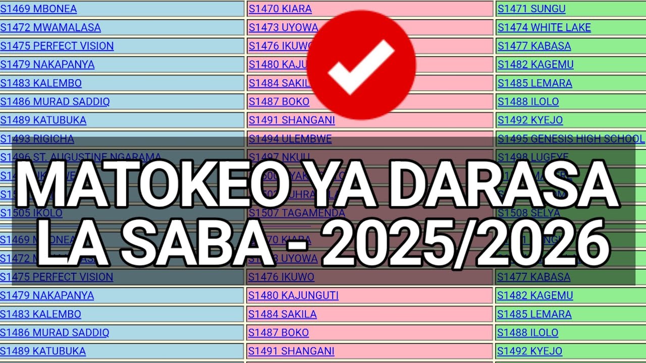 🔴 Matokeo ya Darasa la Saba 2025/2026 Namna ya kupata matokeo....