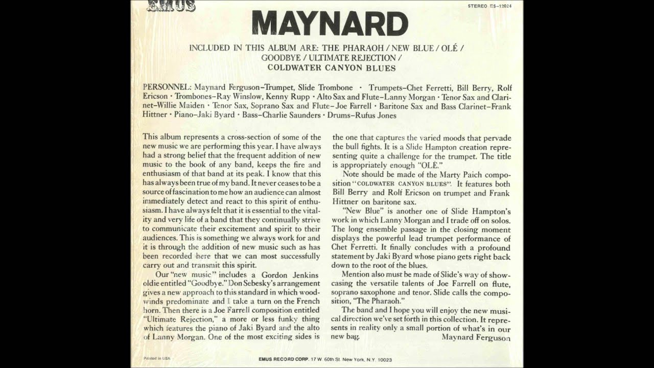 New Blue, Maynard Ferguson
