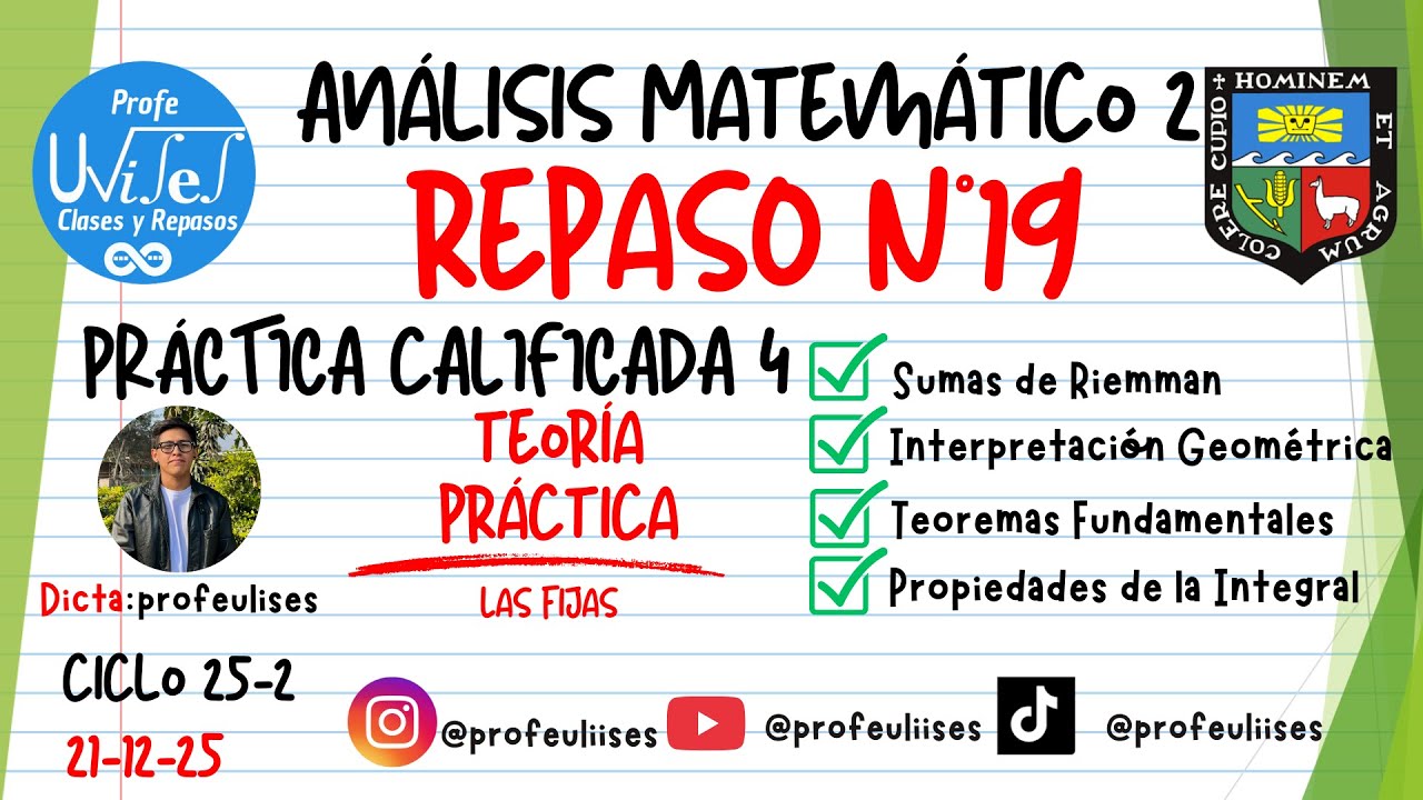 UNALM-AM2 🧮 REPASO 19: Solución C.I 4 25-1😎 | Ciclo 25-2