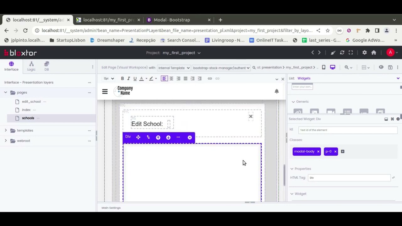 Bloxtor - Advanced Lesson 6.3.6 - Html Widgets - Call another page though a popup based on No-Code