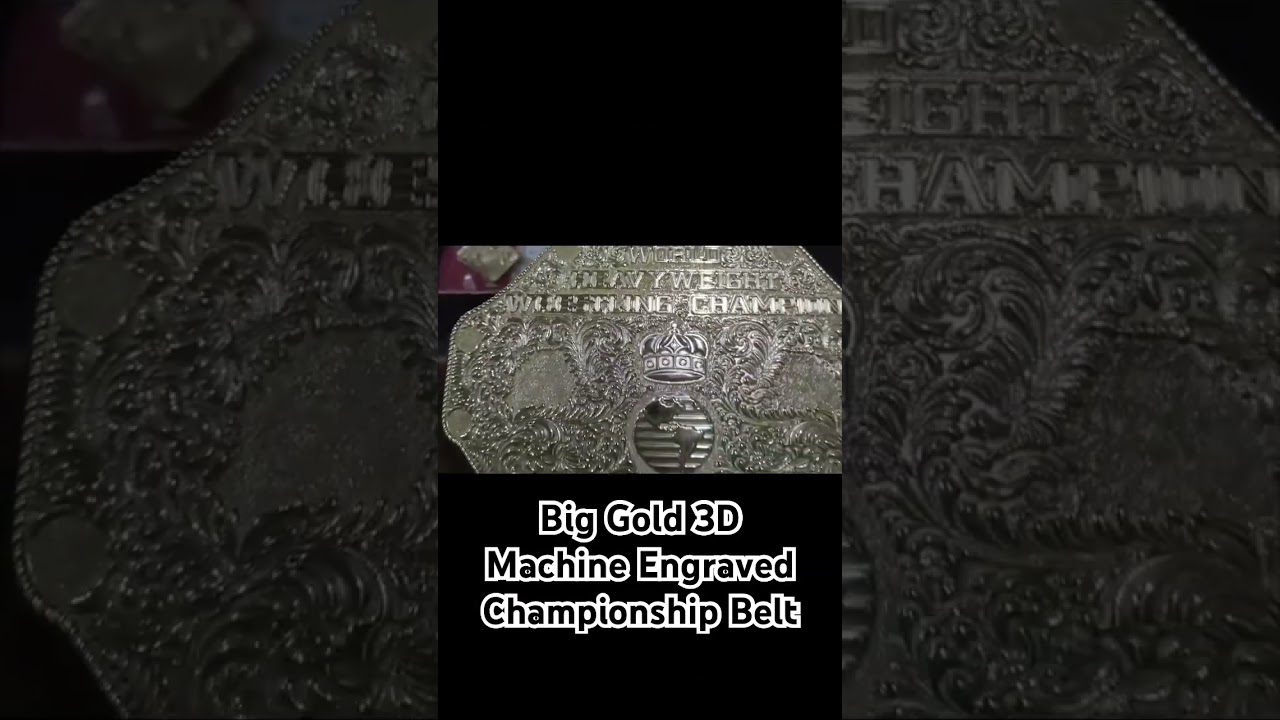Big Gold 3D Machine Engraved Championship Belt 