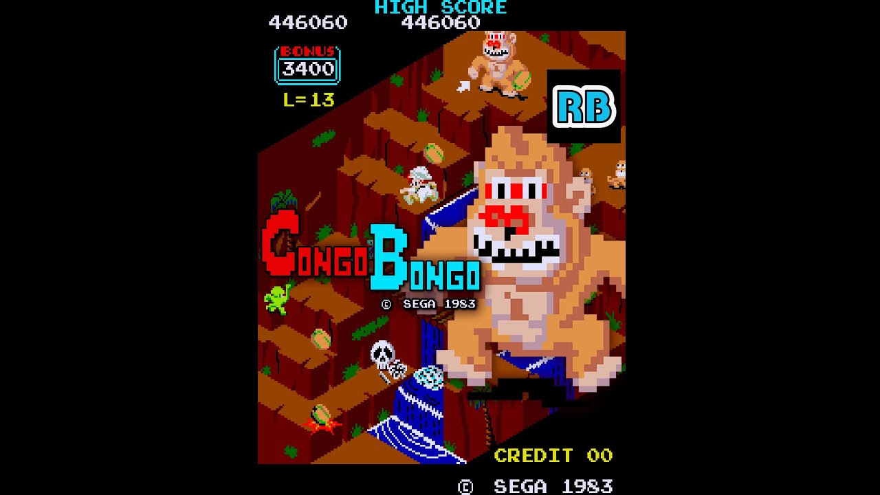 1983 [60fps] Congo Bongo 446060pts LEVEL 13-1