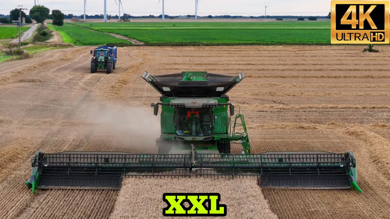 4K 2025 XXL WORLDS BIGGEST John Deere Combine Harvester WHEAT - EAST RIDING OF YORKSHIRE HULL