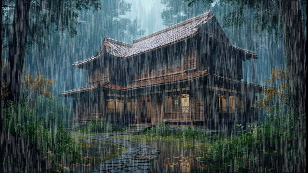 Heavy Rain Sound for Deep Sleep 🌧️ Powerful Night Rain & Relaxing Thunder Ambience