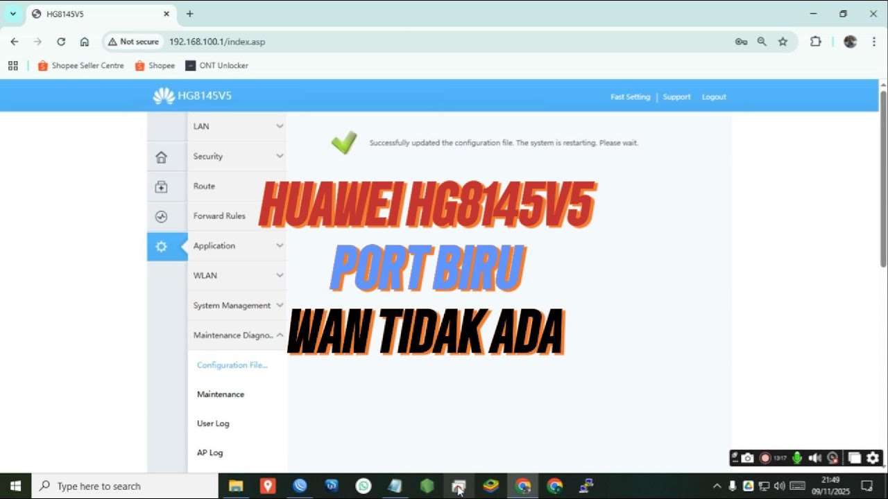 Setting Modem Huawei HG8145V5 Tidak Ada Menu WAN, Gini Caranya