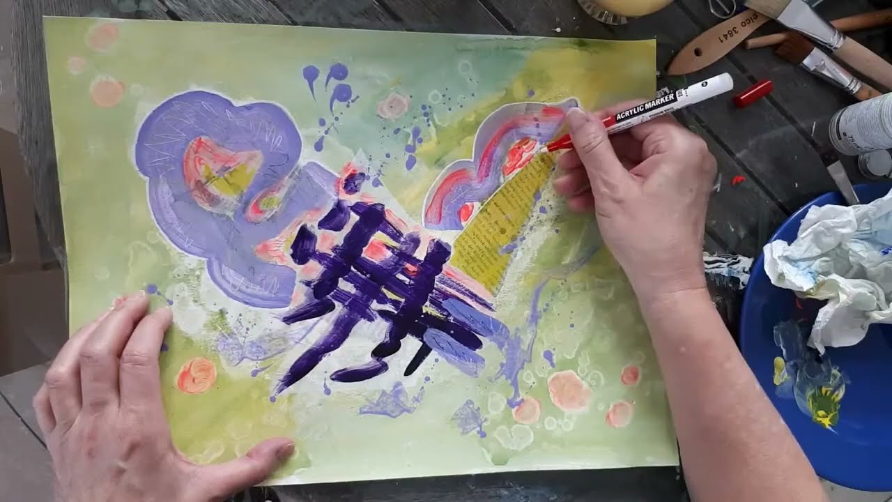 Faszination Mixed Media #abstrakt Acryl malen mit Anne Pross - #MixedMedia #AbstractAcrylic Painting