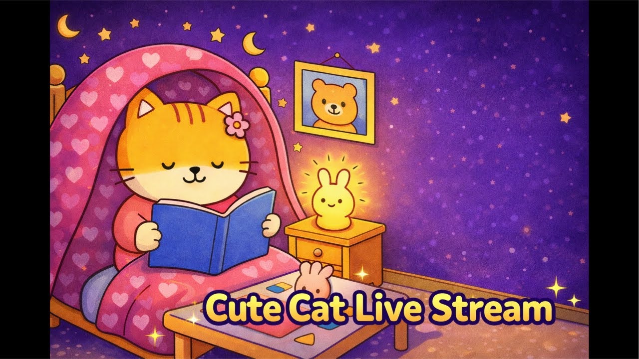 Cute Cat Live Stream ｜Cozy Bedtime Reading Vibes
