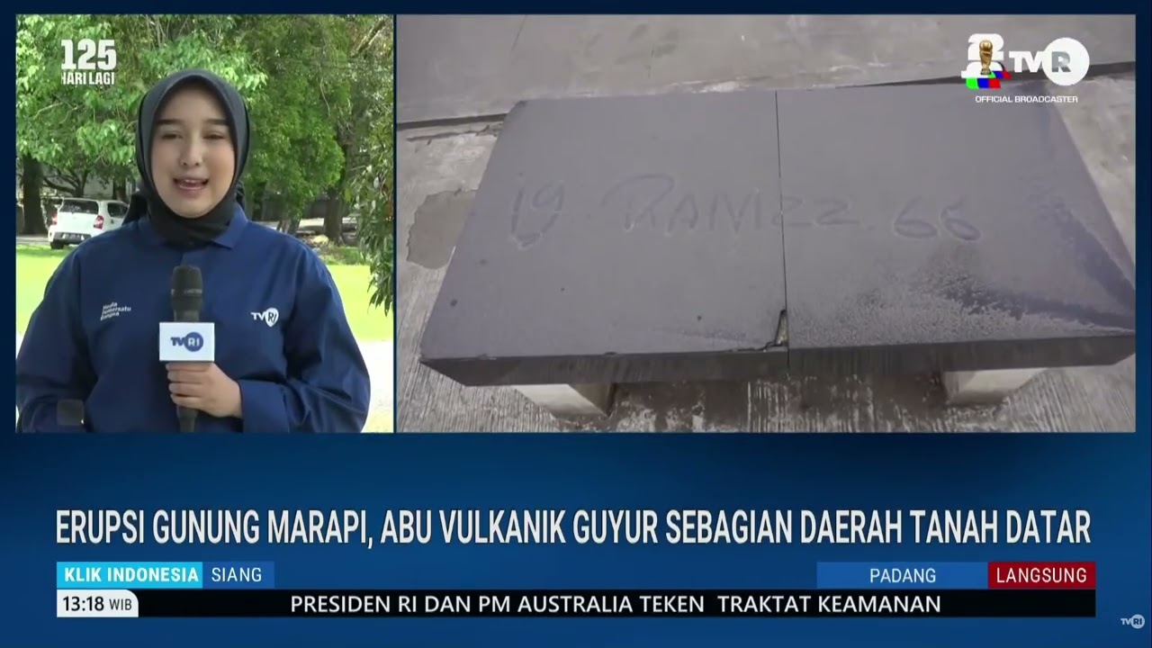 Erupsi Gunung Marapi, Abu Vulkanik Guyur Sebagian Daerah Tanah Datar