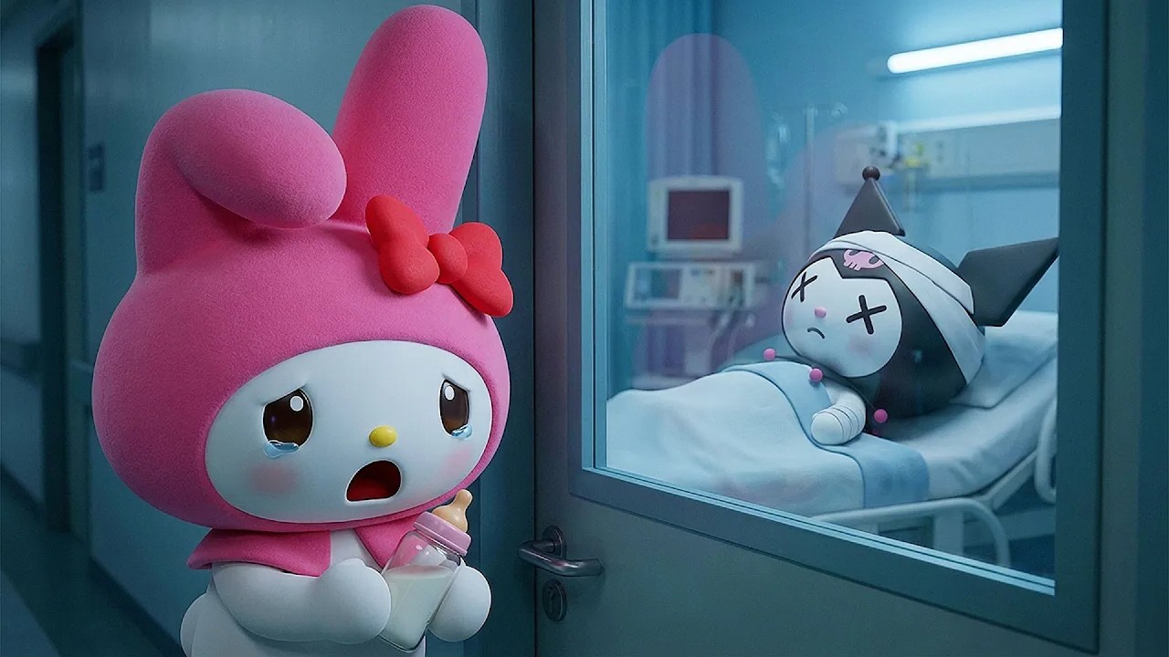 A Sudden Accident Sent Kuromi to The Hospital🏥 !! Don't Be Sad Melody 😮 | Kuromi by AI