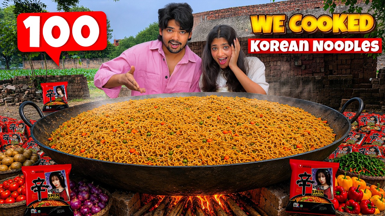 We Cooked 100 Korean Noodles 😱