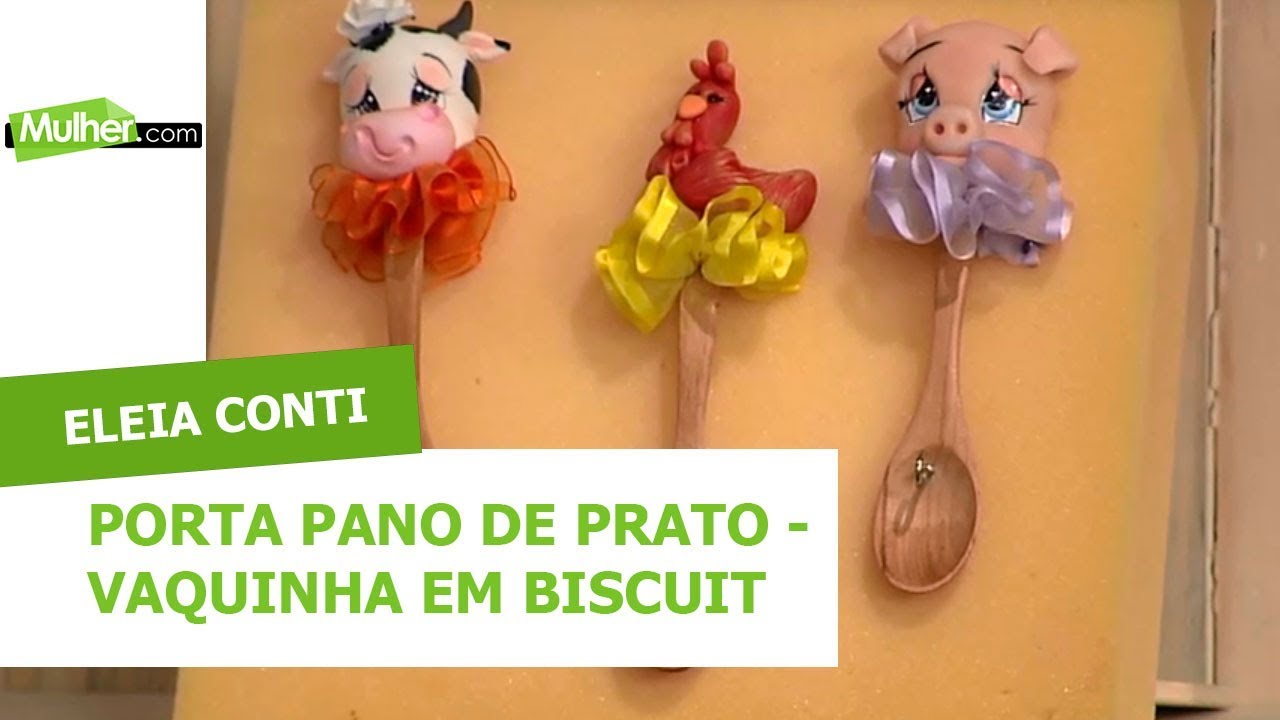 Porta pano de prato - vaquinha em biscuit – Eleia Conti – 23/04/2018