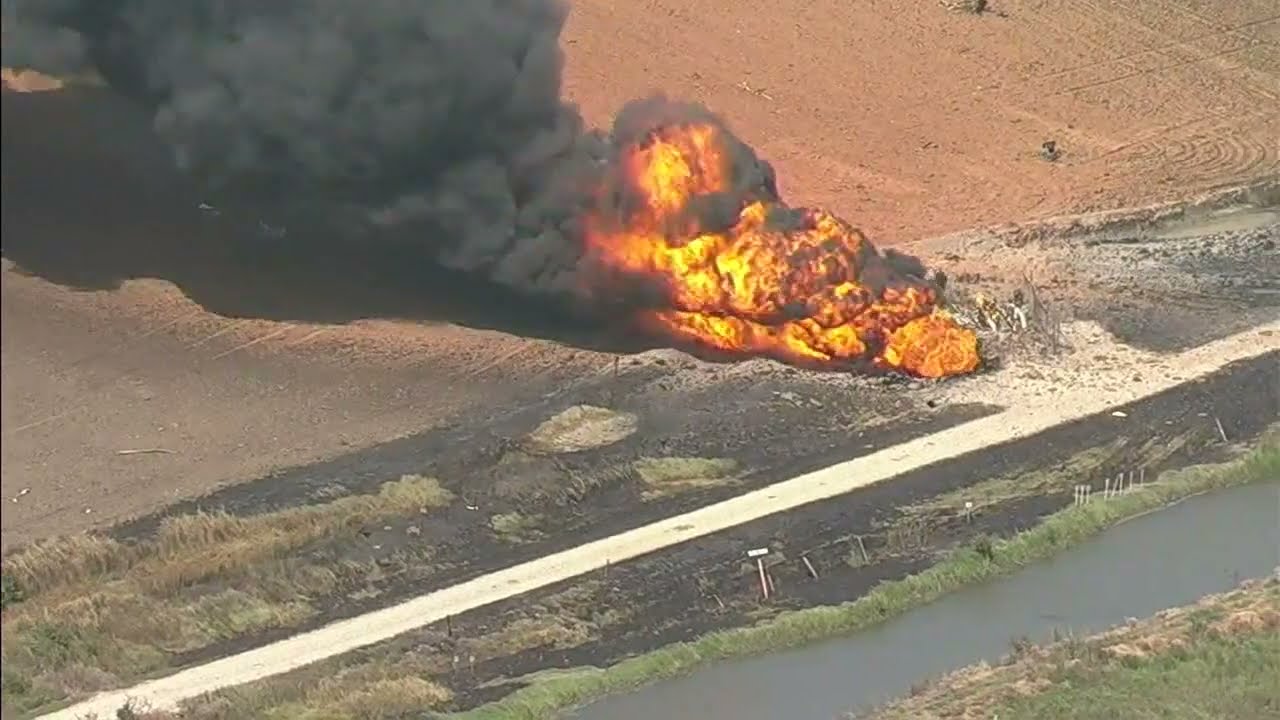 Video shows massive pipeline fire after reports of 'large explosion'
