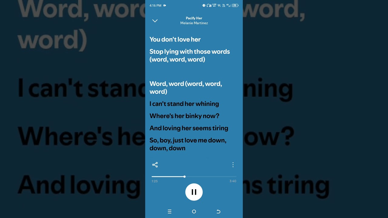 Pacify her(from Spotify, lyrics reviewing)