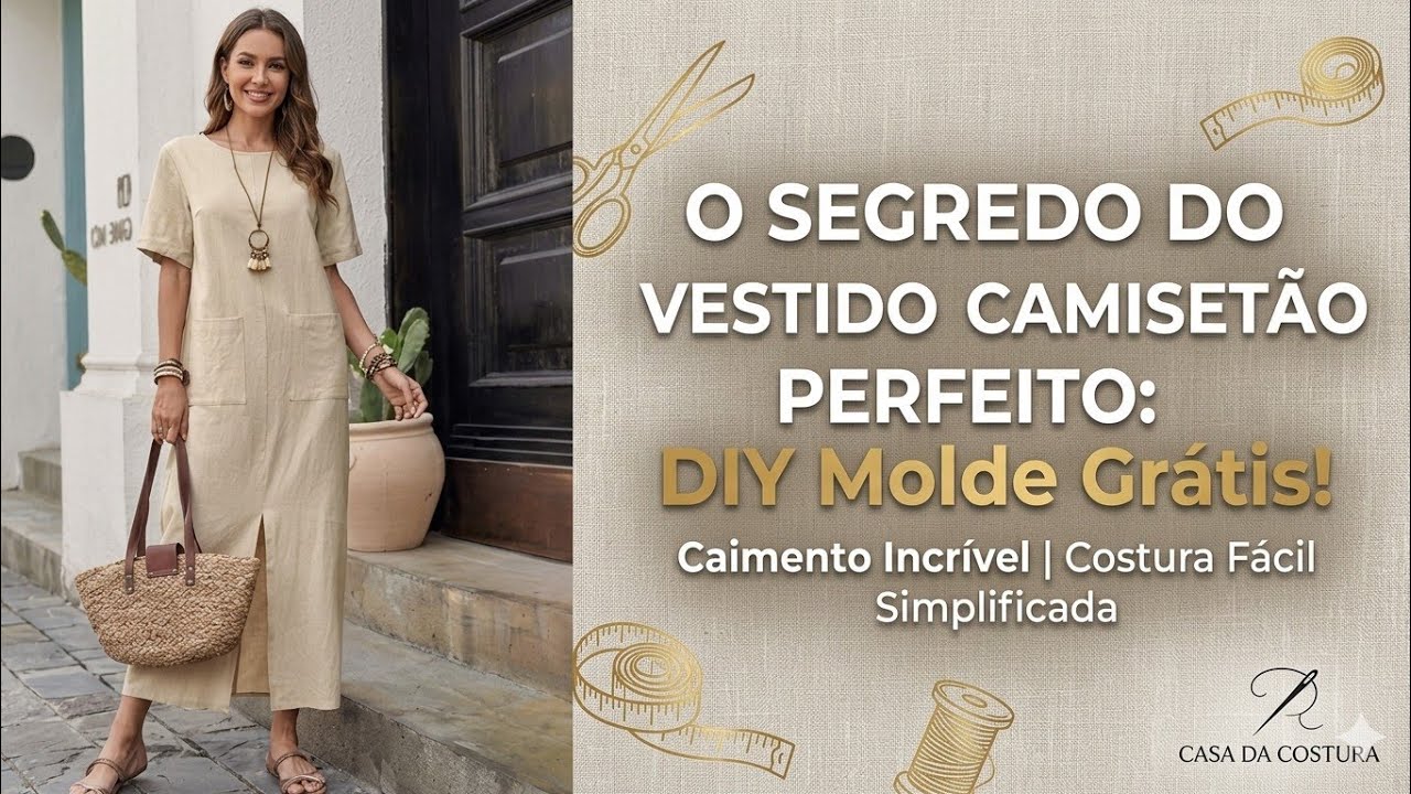 ✅️ DIY Como fazer Vestido Camisetão_Costura fácil passo a passo para iniciantes Gisleide Novelo