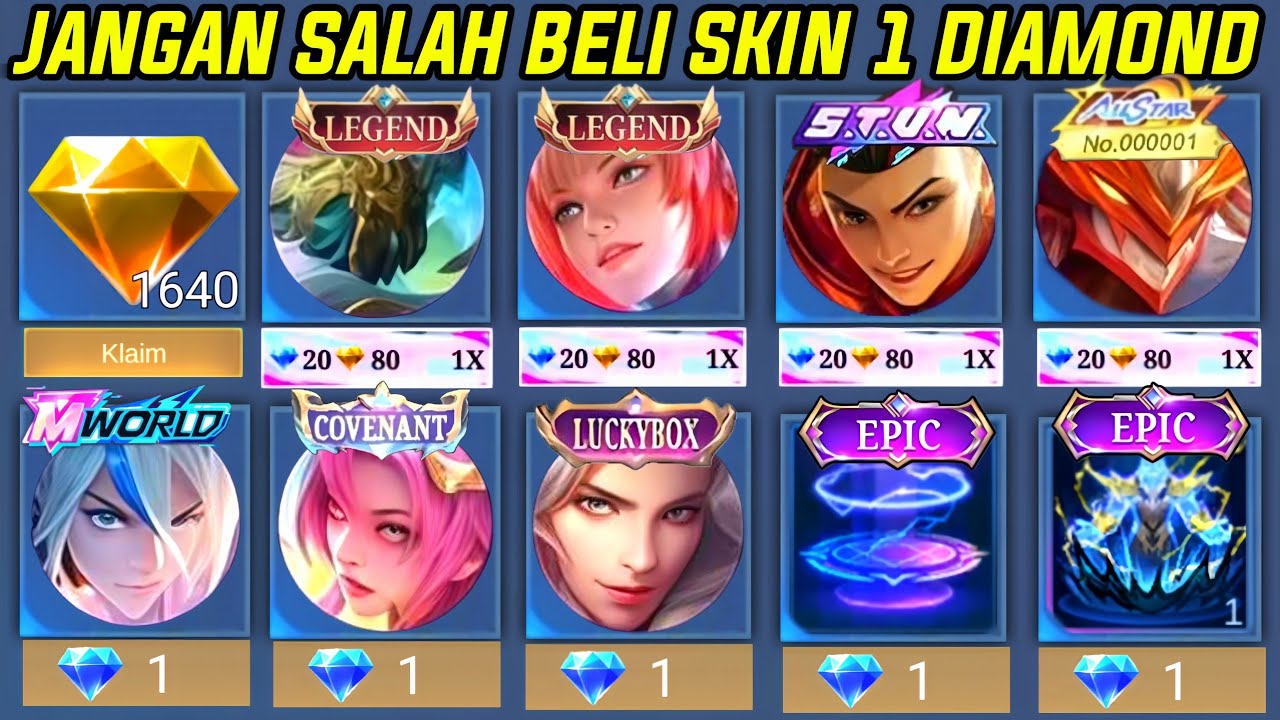 JANGAN SALAH, CARA BELI SKIN LIMITED 1 DIAMOND PROMO DIAMOND KUNING BELI SKIN LEGEND MOBILE LEGNDS