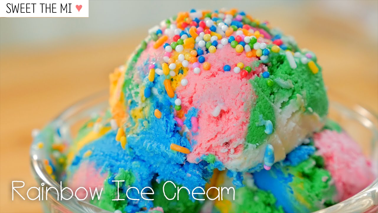 [NO Churn] Rainbow Ice Cream 무지개 아이스크림 [FOOD VIDEO] [스윗더미 . Sweet The MI]