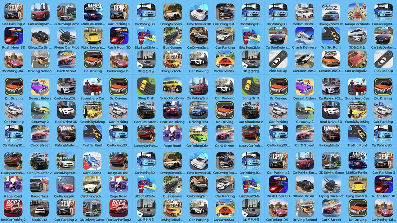Car Parking, Luxury Parking, Dr Driving, Car Parking 3D, Car Parking Multiplayer 2, Sling Drift