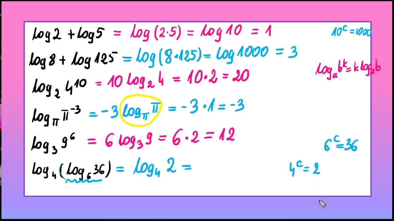 LOGARYTMY od podstaw: powt&oacute;rka do matury (proste zadania 4)