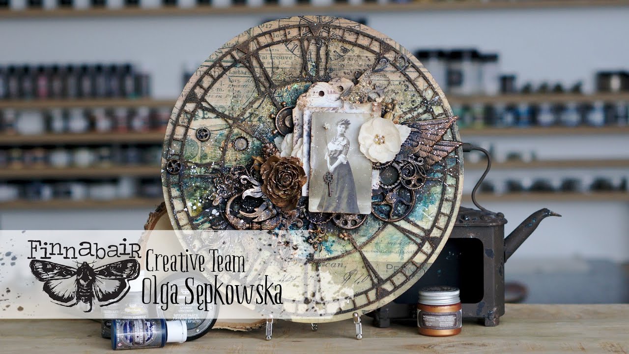 Lady with a flower - Mixed media tutorial for Finnabair Studio