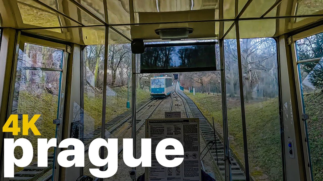 4K walking prague Funicular l petrin tower l charles bridge tour